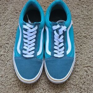 Vans Turquoise and White Men's Sneakers